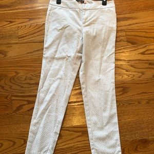 Cute Crosby pants for spring & summer, white with gray design, like NEW!…